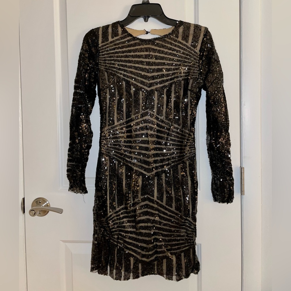 NWT Boohoo Black Sequin Mini Dress